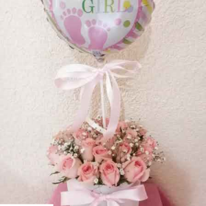 Clave 170 Caja con 24 rosas para niña o beba